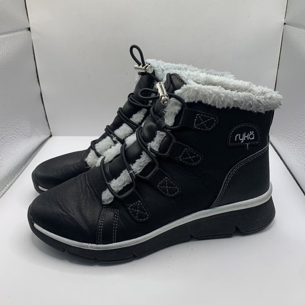 Ryka Womens Faux Leather Faux Fur Hiking winter fall Boots size 7.5M - Picture 3 of 8